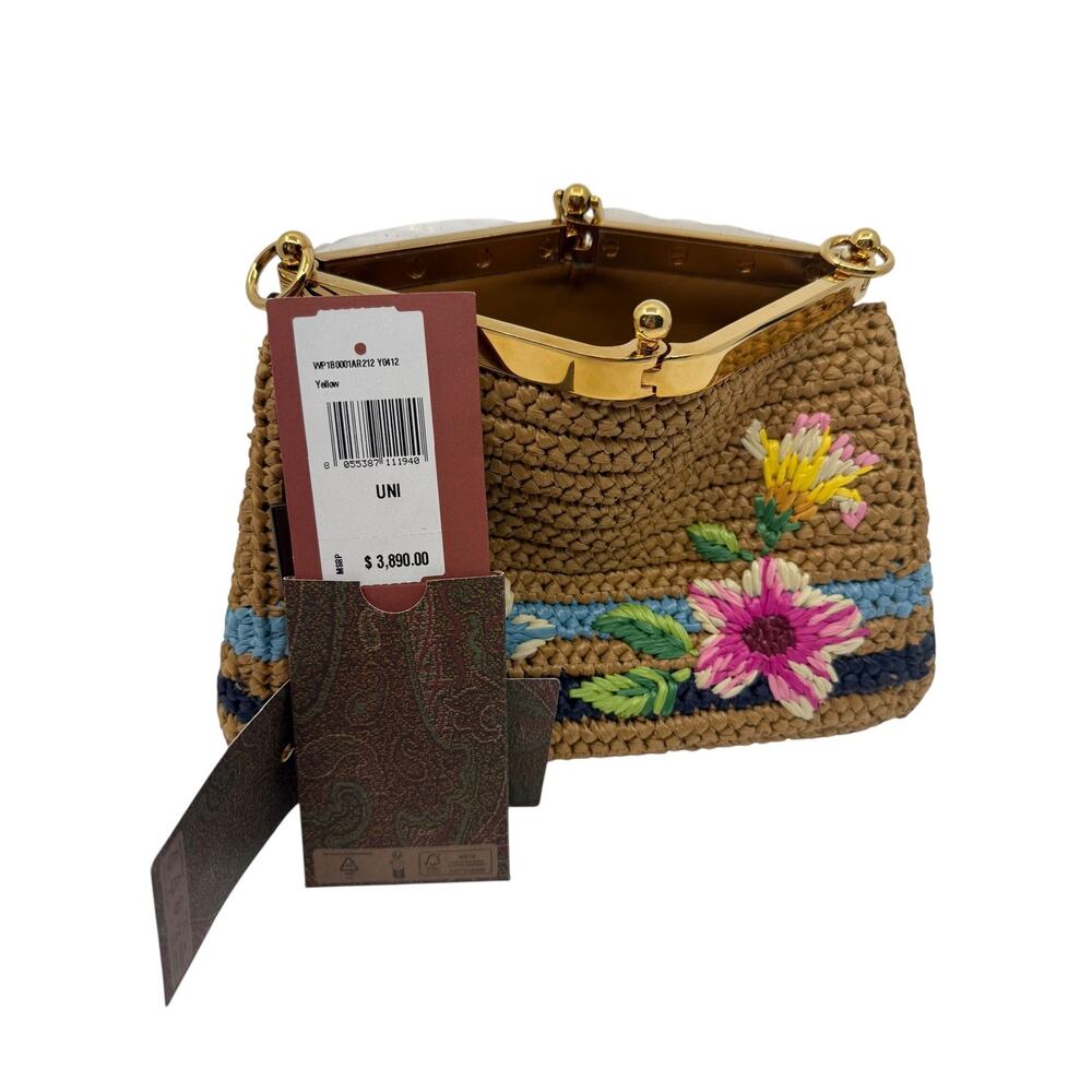 Etro Small Raffia Embroidered Crossbody - Picture 2 of 6